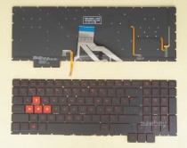 Belgian Keyboard AZERTY BE Belge Belgium Clavier Toetsenbord for HP Omen 9Z.NEABQ.01A NSK-XG0BQ AEG3AB00010, Red Backlight, Black No Frame