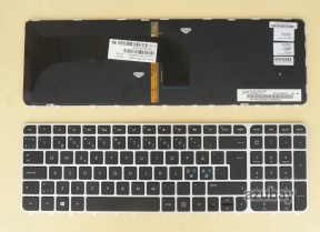 Scandinavian Nordic Danish Norwegian Swedish Finnish Keyboard Dansk tastatur Norsk tastatur Suomi näppäimistö Svensk tangentbord for HP PK130R12Z00 9Z.N8MLN.101 NSK-CL3BC PK130U92A24 699857-DH1, 698404-DH1, Backlit, Black with Silver Frame