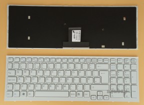 UK GB British Keyboard for Sony VPCEB VPC-EB, White with Frame