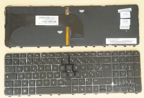 French Keyboard AZERTY Français Clavier for HP Pavilion Envy m6-1170sf m6-1173sf m6-1201sf m6-1250sf m6-1251sf m6-1256sf m6-1260ef m6-1260sf m6-1261sf m6-1262sf m6-1263sf m6-1265sf m6-1266ef m6-1266sf m6-1267sf m6-1350sf, Backlit, Black with Frame