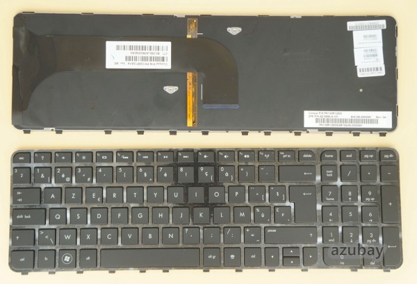 Belgian Keyboard AZERTY BE Belge Belgium Clavier Toetsenbord for HP Pavilion 686915-A41 690276-A41 9Z.N8MLN.101 PK130R12A14 PK130R12Z00 , Backlit, Black with Black Frame