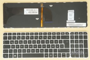 German Keyboard DE QWERTZ Deutsche Tastatur for HP Pavilion Envy m6-1000 m6-1100 m6-1200 m6-1300 m6-1101sg m6-1140sg m6-1182eg m6-1183eg m6-1200sg m6-1201sg m6-1282eg, Backlit, Black with Silver Frame