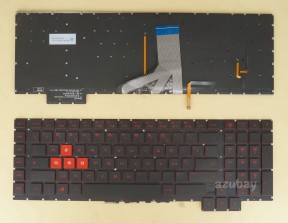 French Keyboard AZERTY Français Clavier for HP Omen 17-an018nf 17-an019nf 17-an020nf 17-an021nf 17-an022nf 17-an023nf 17-an024nf 17-an025nf 17-an026nf 17-an029nf 17-an030nf 17-an031nf 17-an032nf 17-an033nf 17-an037nf 17-an038nf 17-an039nf 17-an040nf 17-an042nf 17-an043nf 17-an044nf 17-an097nf 17-an098nf 17-an099nf, Red backlight, No Frame