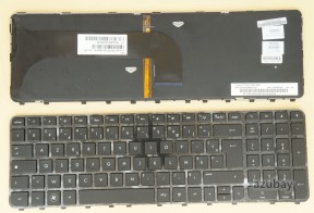 French Keyboard AZERTY Français Clavier for HP Pavilion Envy m6-1000 m6-1100 m6-1200 m6-1300 m6-1060sf m6-1062sf m6-1063sf m6-1070ef m6-1070sf m6-1072sf m6-1160sf m6-1161sf m6-1162sf m6-1164sf m6-1170ef, Backlit, Black with Frame