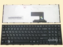 Russian Keyboard RU русский Клавиатура for Sony V116646A RU 148915771 AENE7700020, Black with Frame