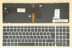Turkish Keyboard TR Türkçe klavye for HP Pavilion Envy M6-1000 M6-1100 M6-1200 M6-1300 m6-1150et m6-1150st m6-1160et m6-1160st, Backlit, Black with Silver Frame