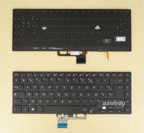 French Keyboard AZERTY Français Clavier for ASUS ZenBook Pro UX530UQ UX530UX, Backlit, Black No Frame