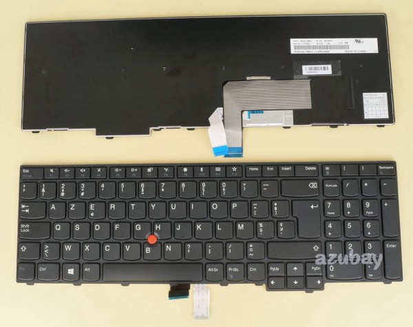 Belgian Keyboard AZERTY BE Belge Belgium Clavier Toetsenbord for Lenovo Thinkpad L570 (Type 20J8 20J9 20JQ 20JR), E531 (Type 6885 6887), E540 (Type 20C6 ), L540 (Type 20AU 20AV), L560 (Type 20F1 20F2), P50s (Type 20FK 20FL), T540 (Type 90L5 90L6), T540P (Type 20BE 20BF), T550 (Type 20CJ 20CK), T560 (Type 20FH 20FJ), W540 (Type 20BG 20BH), W541 (Type 20EF 20EG), W550s (Type 20E1 20E2) 01AX616 01AX657, Black, With slight scratches