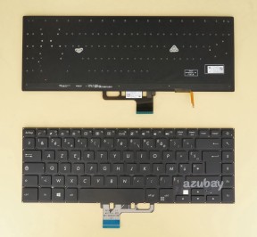 French Keyboard AZERTY Français Clavier for ASUS ZenBook Pro UX550VD UX550VE, Backlit, Black No Frame