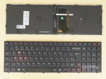 Brazilian Portuguese Keyboard Brazil BR-PT Brasil Teclado for Clevo N250BU N250GU N250JU N250LU N250PU N250WU N252GU N252WU N350DV N350DW N350TV N350TW N550RC N550RC1 N550RN N650DU N750BU N750GU N750HU N750WL N750WU N751BU, with Red Backlight and Red Fn signs, Black with Frame