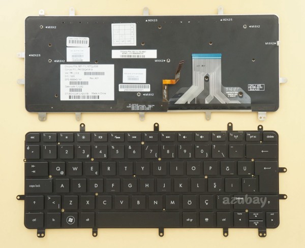 Turkish Keyboard TR Türkçe klavye for HP ENVY Spectre XT Pro Ultrabook 13-2000 13t-2000 13-2100 13t-2100 13-2200 13-2300 13-B000 13-2000et 13-2100et 13-2310et, Backlit, Black No Frame
