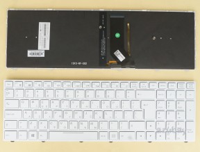 Greek Keyboard GK Ελληνικό πληκτρολόγιο for Clevo N250BU N250GU N250JU N250LU N250PU N250WU N252GU N252WU N350DV N350DW N350TV N350TW N550RC N550RC1 N550RN N650DU N750BU N750GU N750HU N750WL N750WU N751BU, White Backlight, White with Frame