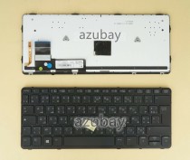 Arabic AR & US Keyboard for Laptop HP EliteBook 820 G1, 820 G2, 720 G1, 720 G2, 725 G2, Backlit, Black with Frame
