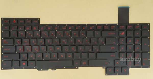 Faris FS Keyboard for Laptop Asus G751 G751J G751JL G751JM G751JT G751JY GFX71JT GFX71JY, For Backlight Version, Red Letters, No Frame