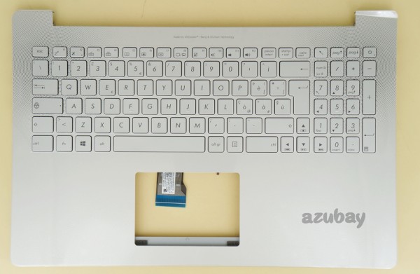 Italian Keyboard IT Tastiera Italiana With Palmrest Case Top Cover for Laptop Asus AEBK5I00010 0KNB0-662DIT00, Backlit, Silver No Frame, No Touch Pad