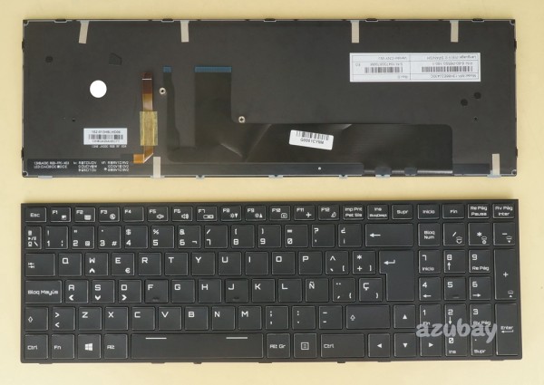 Spanish Keyboard SP Español Teclado for Laptop Clevo P650HP3 P650HP3-G P650HP6-G P650HS-G P650RP6 P650RP6-G P650RS6-G P650RS-G P651HP3-G P651HP6-G P651HS-G P655HP3-G P655HP6-G P670HP6 P670HP6-G P670HS-G P670RP6 P670RP6-G P670RS-G P671HP6-G P671HS-G, with RGB Backlight and Crystal Keys