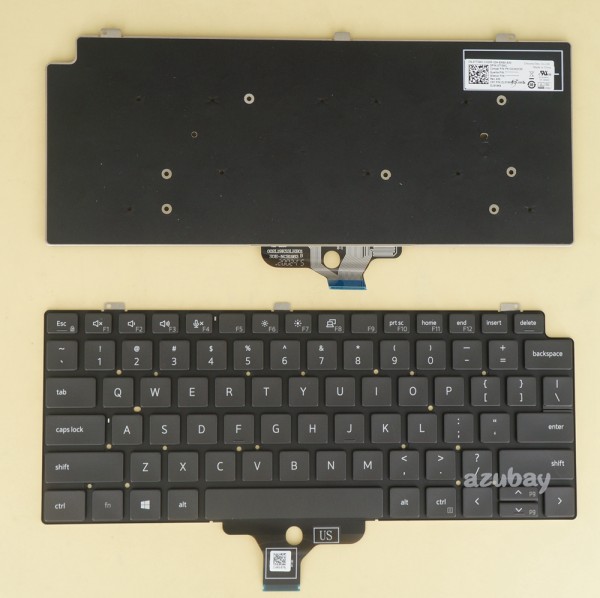 US UI English Keyboard for Laptop DELL Latitude 7310, Black No Frame, No Backlight
