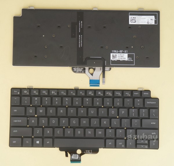 US UI English Keyboard for Laptop DELL Latitude 7310, Backlit, Black No Frame, Pulled