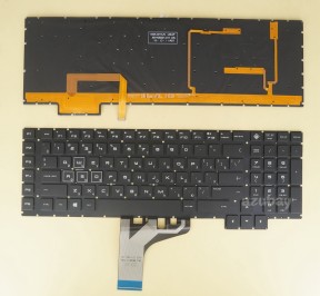 Russian Keyboard RU русский Клавиатура for HP NSK-XH1BQ 9Z.NEBBQ.10R AEG3B700020, RGB Backlight, Black No Frame