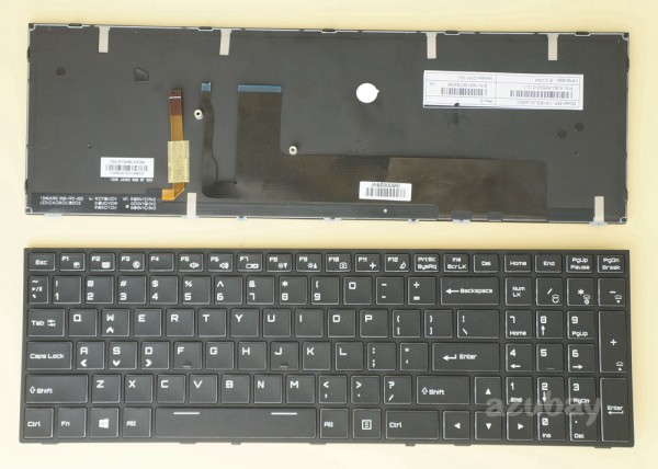 US UI English Keyboard for Clevo P650HP3 P650HP3-G P650HP6-G P650HS-G P650RP6 P650RP6-G P650RS6-G P650RS-G P651HP3-G P651HP6-G P651HS-G P655HP3-G P655HP6-G P670HP6 P670HP6-G P670HS-G P670RP6 P670RP6-G P670RS-G P671HP6-G P671HS-G, with RGB Backlight and Crystal Keys