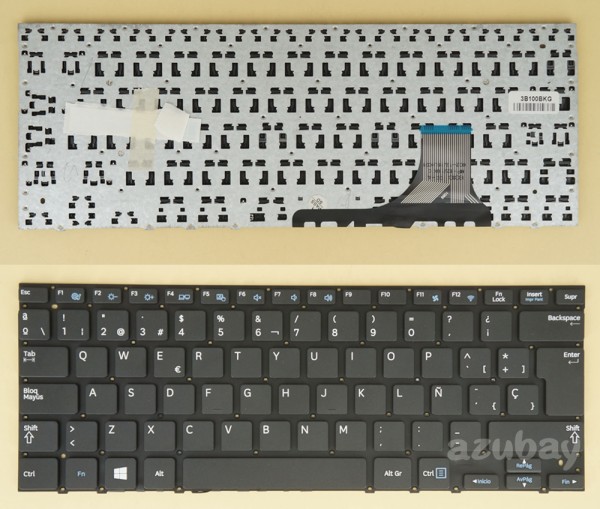 Spanish Keyboard SP Español Teclado for Laptop Samsung NP530U3B 530U3B NP530U3C 530U3C NP532U3C 532U3C NP535U3C 535U3C NP540U3C 540U3C, Black No Frame
