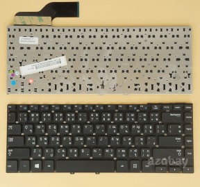 Thai TH & US Keyboard แป้นพิมพ์ภาษาไทย for Laptop Samsung BA59-03653E V135360CS1 TI, Black No Frame