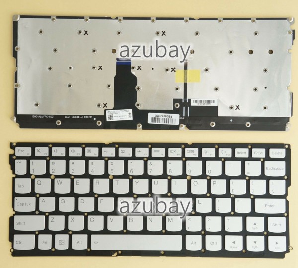US UI English Keyboard for Laptop Lenovo V154120BS1-UI SN20K09880 PK131041A02 V154120BS1-US SN20K09907 PK131041A00, Backlit, Silver No Frame