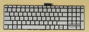 Swiss German CH SW QWERTZ Schweiz Tastatur Keyboard for Laptop HP 490.07N07.0S00 V150630IS1 SW T16031800112, Backlit, with horizontal horizontal, Silver No Frame