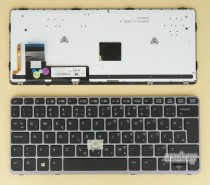 Slovenian Bosnian Croatian Serbian Macedonian Montenegro West Balkans Yugoslavia CRO WB SV HR SLO YU Keyboard for Laptop HP 776452-BA1 762585-BA1 SLOV, V141926GK1 SV, 6037B0099423, Backlit, Black with Silver Frame