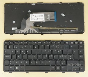 Belgian Keyboard AZERTY BE Belge Belgium Clavier Toetsenbord for Laptop HP 780168-A41 787294-A41 NSK-CPBBV 9Z.N9JBV.B1A 6037B0108215, Backlit, Black with Frame