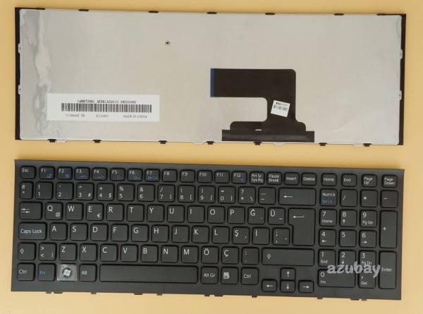 Turkish Keyboard TR Türkçe klavye for Laptop Sony VAIO VPC-EH VPCEH, Black with Frame