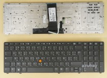 Arabic French AF Keyboard for Laptop HP Elitebook 8760w 8770w,  with Pointer, No Backlit, with Gray Frame
