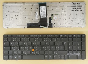 Arabic French AF Keyboard for Laptop HP Elitebook 8760w 8770w,  with Pointer, No Backlit, with Gray Frame
