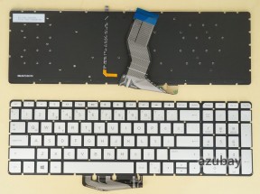 Turkish Keyboard TR Türkçe klavye for HP Pavilion Envy 15t-as000 15t-as100 15t-au000 15t-au100 15t-bc000 15t-bc200 15z-ar000 15z-aw000 17-ab000 17t-ab000 17t-ab200 m6-aq000 m6-ar000, Backlit, Silver No Frame