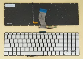 Taiwanese TW Chinese Keyboard 笔记本键盘 for HP Pavilion Envy 15-aq000 15-aq100 15-ar000 15-as000 15-as100 15-au000 15-aw000 15-bc000 15-bc200 15-bk000 15t-aq000 15t-aq100, Backlit, Silver No Frame