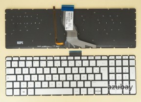 French Keyboard AZERTY Français Clavier for HP Pavilion 17-g101nf 17-g102nf 17-g104nf 17-g105nf 17-g106nf 17-g107nf 17-g108nf 17-g109nf 17-g110nf 17-g111nf 17-g112nf 17-g113nf 17-g114nf 17-g116nf 17-g117nf 17-g118nf 17-g119nf 17-g120nf 17-g121nf 17-g122nf 17-g123nf 17-g126nf 17-g127nf 17-g128nf, Backlit, Silver No Frame, with Vertical Enter