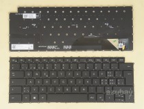 Swiss German CH SW QWERTZ Schweiz Tastatur Keyboard for Laptop Dell Precision 5550 5750, Backlit, Black No Frame