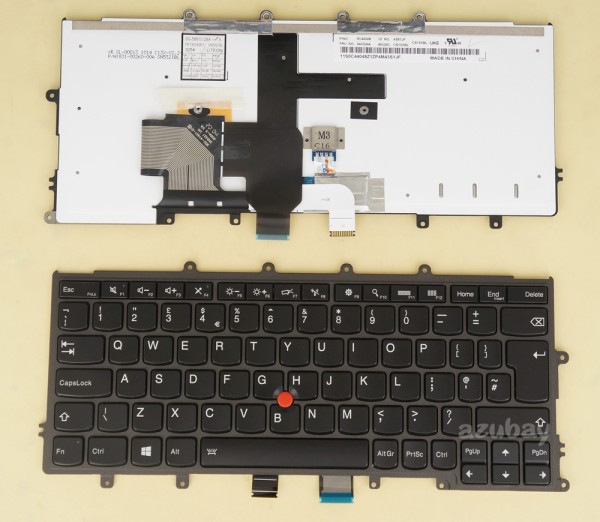 UK GB British Keyboard for Lenovo Thinkpad 04X0244 04X0206 0C44049 CS13XBL CS13XBL-UKE, Backlit, Black with Frame