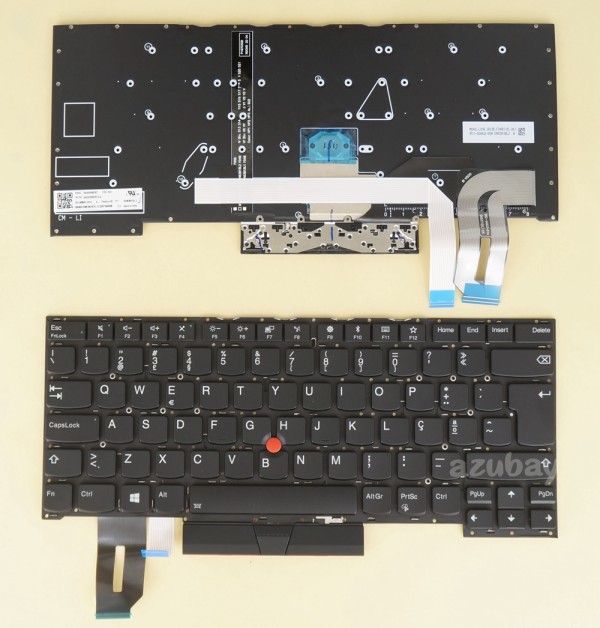 Portuguese Keyboard PT Português Teclado for Lenovo Thinkpad Lenovo Thinkpad P1 Gen 1 (20MD 20ME), P1 Gen 2 (Type 20QT 20QU),  Backlit, Black No Frame