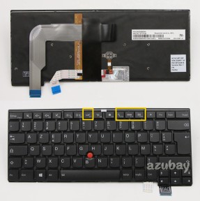 French Keyboard AZERTY Français Clavier for Lenovo Thinkpad T460S (Type 20F9 20FA) Backlit, Black with Black Frame