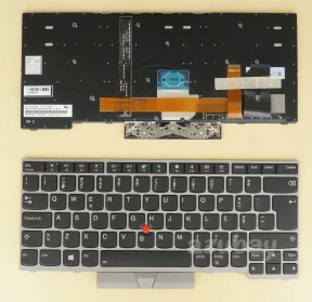 Portuguese Keyboard For Lenovo Thinkpad T490 (20N2 20N3) E490 ( 20N8 20N9) Silver Frame Backlit