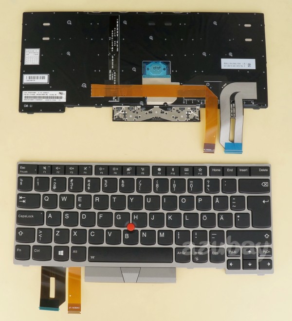 Swedish Finnish Keyboard For Lenovo Thinkpad T490 (20N2 20N3) E490 E495 T495 (20NJ 20NK) Silver Frame Backlit