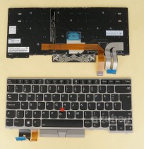 Danish Keyboard For Lenovo Thinkpad T490 (20N2 20N3), E490 (20N8 20N9), E495 ( 20NE), T495 ( 20NJ 20NK) Silver Frame, Backlit