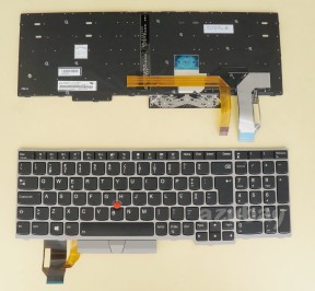 Portuguese Keyboard For Lenovo ThinkPad P53 (20QN 20QQ) P73 (20QR 20QS) P53s (20N6 20N7) Silver Frame, Backlit