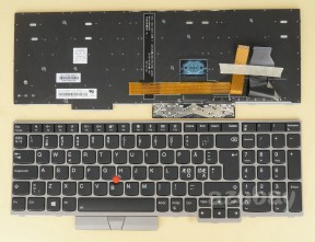Nordic Keyboard For Lenovo ThinkPad E590 (20NB 20NC) E595 (20NF) Silver Frame, Backlit