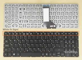 Slovenian Croatian Keyboard for Acer Aspire E5-532T E5-552 E5-552G  White Fn Signs
