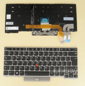 LA Spanish Keyboard For Lenovo Thinkpad  E495 ( 20NE) T495 ( 20NJ 20NK) Silver Frame Backlit