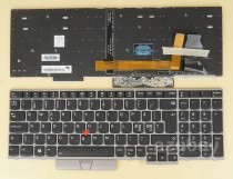 Nordic Keyboard For Lenovo ThinkPad  P53 (20QN 20QQ) Silver Frame, Backlit