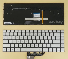 Spanish Keyboard for HP Envy 13-ad013ns 13-ad100ns  Backlit, Silver