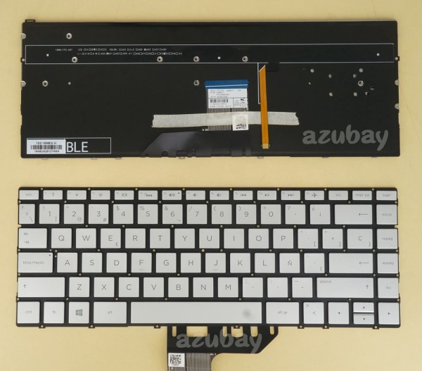 Spanish Keyboard for HP Envy13-ad006la 13-ad006ns 13-ad007la  Backlit, Silver